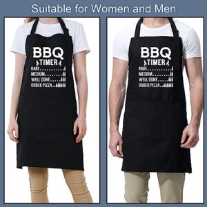 Miracu Funny BBQ Apron for Men, Grilling Aprons for Men w/ 3 Pockets - Mens Kitchen Apron for Grilling, BBQ, Chef Apron for Men, Dad, Husband, Boyfriend, Him, Brother, Friend - Grill Cooking Apron