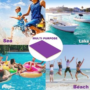 Floating Water Mat, 11x5 FT Lily Pad Floating Mat 3-Layer Floating Water Pad Mat for Swimming Pool, Beach(Purple&White&Yellow)