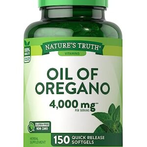 Nature's Truth Oil of Oregano Softgel Capsules | 4000 mg | 150 Count | Non-GMO & Gluten Free Herbal Supplement