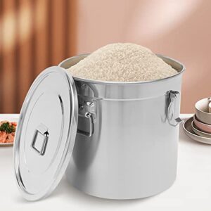 lyexd 12l stainless steel food storage containers with lids airtight, food grade bucket, kitchen canisters for countertop for sugar, flour, tea, rice, grains, oil