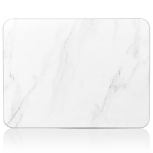 stone dish drying mats for kitchen counter, ultra absorbent, fast dry, non-slip, heat resistant, eco-friendly diatomaceous earth mat for baby bottles, dishes, and more(16x12 inch, whtie marble)
