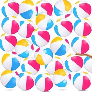 talltalk 80 pack 12 inch inflatable beach balls bulk for kids summer swimming pool ball small beach balls party favors hawaiian tropical theme water games party decorations (multicolor)