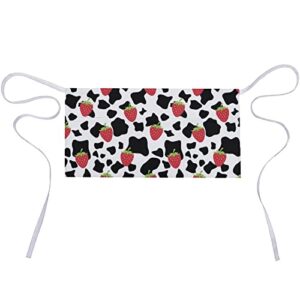 zgvdvz strawberry cow apron with 3 pockets for aldult kitchen chef aprons for cooking baking gardening