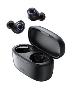 baseus wireless earbuds, 140h playback -48db active noise cancelling bluetooth 5.3 earbuds with ipx6 waterproof 4 enc mics 0.038s low latency fast charge ear buds for android ios(bowie ma10)