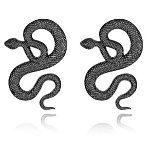 snake earrings for women, black long dangle serpent earrings taylor reputation snake earrings punk gothic drop earrings for teen girls, vintage snake jewelry inspired fans gift