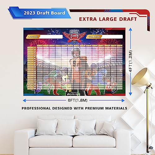 Extra Large 6FT x 4FT Fantasy Football Draft Board 20232024 Kit with