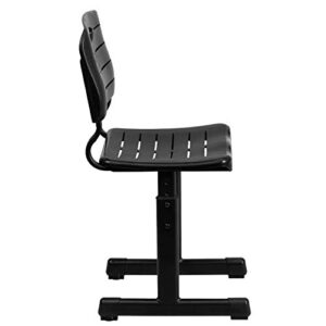 Flash Furniture Nila Set of 12 Adjustable Height Black Student Chair with Black Pedestal Frames