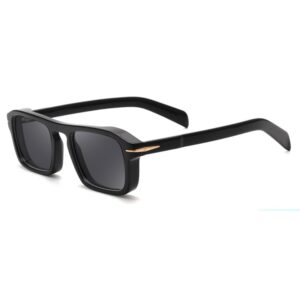 baililai small rectangular polarized sunglasses for men and women with 100% uv protection and hd lens - model 1404 (black)