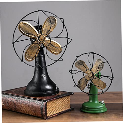 Abaodam Vintage Home Decor Desk Trinkets Metal Fans Coffee Decorations Standing Fan Decoration Antique Decor Tabletop Fan Figure Farmhouse Fan Statue Table Fan Statue Table Fan Sculpture