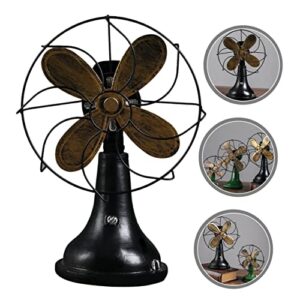 Abaodam Vintage Home Decor Desk Trinkets Metal Fans Coffee Decorations Standing Fan Decoration Antique Decor Tabletop Fan Figure Farmhouse Fan Statue Table Fan Statue Table Fan Sculpture