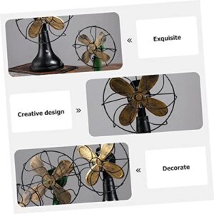 Abaodam Vintage Home Decor Desk Trinkets Metal Fans Coffee Decorations Standing Fan Decoration Antique Decor Tabletop Fan Figure Farmhouse Fan Statue Table Fan Statue Table Fan Sculpture