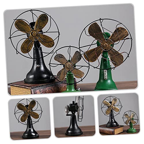 Abaodam Vintage Home Decor Desk Trinkets Metal Fans Coffee Decorations Standing Fan Decoration Antique Decor Tabletop Fan Figure Farmhouse Fan Statue Table Fan Statue Table Fan Sculpture