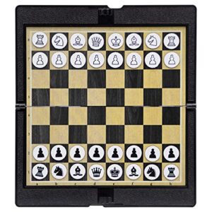 ljhnba foldable chess board mini size magnetic chess set travel portable wallet pocket chess board game for camping family game