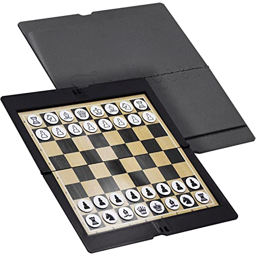 ljhnba Foldable Chess Board Mini Size Magnetic Chess Set Travel Portable Wallet Pocket Chess Board Game for Camping Family Game