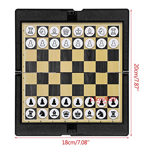 ljhnba Foldable Chess Board Mini Size Magnetic Chess Set Travel Portable Wallet Pocket Chess Board Game for Camping Family Game