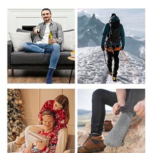 UUMIAER 5 Pairs Wool Socks Mens, Thermal Hiking Socks Thick Warm Winter Socks Soft Crew Socks (US Size 7-13)