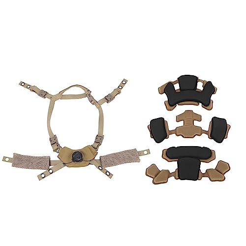 BOLORAMO Helmet Padding Kit, Comfortable Helmet Chin Strap Easy to Install Strong Compatibility Exquisite Workmanship Portable Size for MICH for Wendy (Mud Spongeand Suspension)