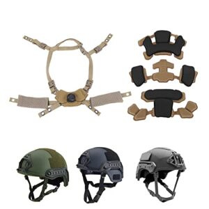 BOLORAMO Helmet Padding Kit, Comfortable Helmet Chin Strap Easy to Install Strong Compatibility Exquisite Workmanship Portable Size for MICH for Wendy (Mud Spongeand Suspension)