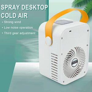 Portable Air Conditioner, 3-In-1 Personal Mute Air Cooler Mini Evaporative Fan, 7 Colors Light, 3 Spray Modes Desk Cooling Fan for Office Bedroom Kitchen Camping Car (White)