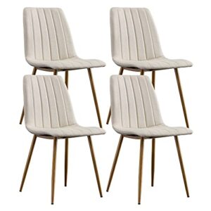 uzugul dining chairs set of 4,modern dining room chairs,kitchen chairs with upholstered cushion seat and metal legs for home kitchen restaurant (light beige)
