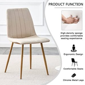 UZUGUL Dining Chairs Set of 4,Modern Dining Room Chairs,Kitchen Chairs with Upholstered Cushion Seat and Metal Legs for Home Kitchen Restaurant (Light Beige)