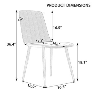 UZUGUL Dining Chairs Set of 4,Modern Dining Room Chairs,Kitchen Chairs with Upholstered Cushion Seat and Metal Legs for Home Kitchen Restaurant (Light Beige)