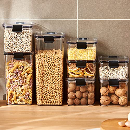 Viadha Food Storage Containers with Airtight Lids, Plastic Kitchen Storage Containers Sealed Jar for Pantry Organization & Storage, BPA-Free, for Cereal, Rice, Pasta, Flour, Sugar (460ml)