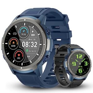 basznrty smart watch for men fitness: (make/answer call) bluetooth military smartwatch for android iphone phones waterproof outdoor tactical digital sport run watches tracker sleep heart rate monitor