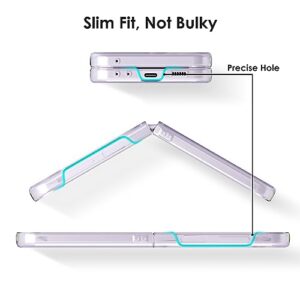 ZIULQIK for Samsung Galaxy Z Flip 5 Case, Clear Shockproof Zflip5 Phone Cover, Slim Thin Protective Cases for Flip5 5G Phone - Transparent