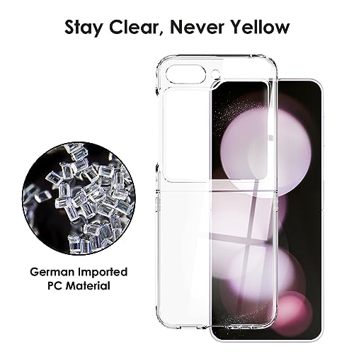 ZIULQIK for Samsung Galaxy Z Flip 5 Case, Clear Shockproof Zflip5 Phone Cover, Slim Thin Protective Cases for Flip5 5G Phone - Transparent