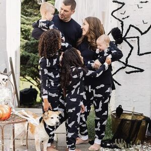 Burt's Bees Baby Baby Kids 2-Piece Family Jammies Matching Holiday Organic Cotton Pajamas, Halloween Bats, 6 Years