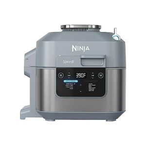 ninja speedi rapid cooker & air fryer, 6-qt capacity, 10-in-1 functions, sea salt gray (renewed)