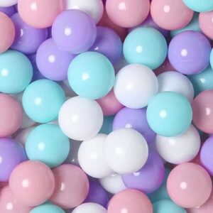 yufer soft plastic ball pit balls -100pcs toy balls for kids, baby, toddler - perfect for ball pit play tent, baby pool water toys - colorful, safe & durable