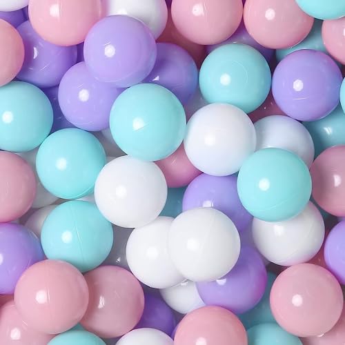 YUFER Soft Plastic Ball Pit Balls -100PCS Toy Balls for Kids, Baby, Toddler - Perfect for Ball Pit Play Tent, Baby Pool Water Toys - Colorful, Safe & Durable