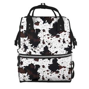 vbcdgfg cow print diaper bag backpack large capacity nappy bag for boy girl baby mom and dad，multi functions nursing bag