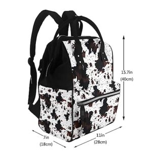 Vbcdgfg cow print Diaper Bag Backpack Large Capacity Nappy Bag for boy girl baby mom and Dad，Multi Functions Nursing Bag