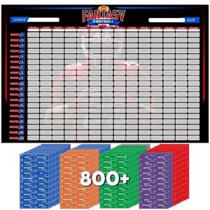 esjay fantasy football draft board 2023-2024 kit, extra large with 800+ player stickers, fantasy draft board 6ft x 4ft - 14 teams 20 rounds, includes 2023 top rookie