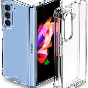 GOOSPERY Crystal Clear Bumper Case Compatible with Galaxy Z Fold 5, Ultimate Slim Pocket Friendly Thin Design Super Real Crystal Clear Transparent Lightweight Hard PC Back Cover - Clear