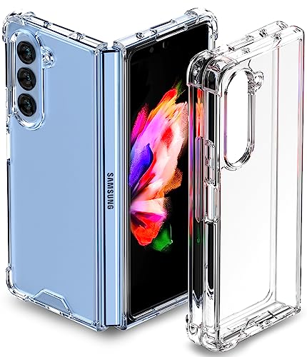 GOOSPERY Crystal Clear Bumper Case Compatible with Galaxy Z Fold 5, Ultimate Slim Pocket Friendly Thin Design Super Real Crystal Clear Transparent Lightweight Hard PC Back Cover - Clear