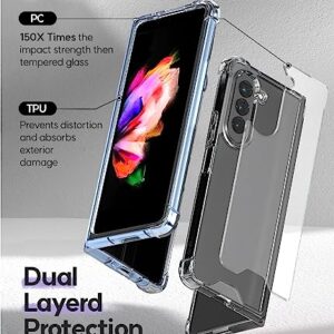 GOOSPERY Crystal Clear Bumper Case Compatible with Galaxy Z Fold 5, Ultimate Slim Pocket Friendly Thin Design Super Real Crystal Clear Transparent Lightweight Hard PC Back Cover - Clear