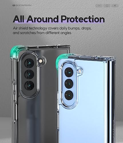 GOOSPERY Crystal Clear Bumper Case Compatible with Galaxy Z Fold 5, Ultimate Slim Pocket Friendly Thin Design Super Real Crystal Clear Transparent Lightweight Hard PC Back Cover - Clear