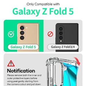 GOOSPERY Crystal Clear Bumper Case Compatible with Galaxy Z Fold 5, Ultimate Slim Pocket Friendly Thin Design Super Real Crystal Clear Transparent Lightweight Hard PC Back Cover - Clear