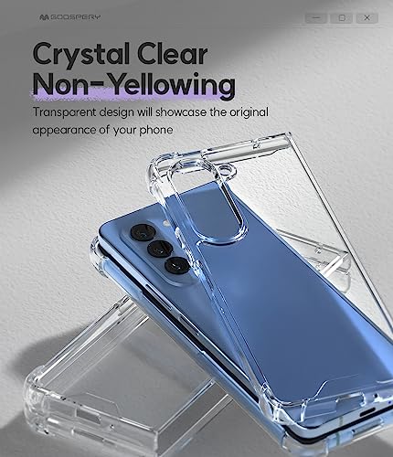 GOOSPERY Crystal Clear Bumper Case Compatible with Galaxy Z Fold 5, Ultimate Slim Pocket Friendly Thin Design Super Real Crystal Clear Transparent Lightweight Hard PC Back Cover - Clear