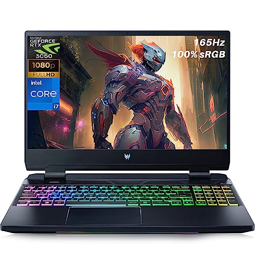 Acer Predator Helios 300 Gaming Laptop, 15.6 inch FHD IPS 165Hz Display, 14 Core Intel Core i7-12700H, NVIDIA GeForce RTX 3060, 32GB DDR5 RAM, 1TB SSD, Windows 11 Home