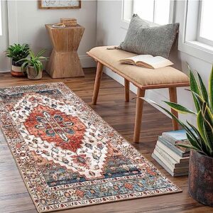 Aopota Area Rug Washable Small Front Door Rug for Entryway Mat Hallway Runner Rug Doormat Bohemian Faux Wool Throw Rug Non-Slip Low-Pile Floor Carpet for Kitchen Laundry Room Entrance Bathroom