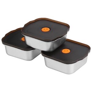 befoy stainless steel food storage containers with lids 1100ml* 3 food lunch box containers leak-proof light easy set with air vent snack boxes for people, kitchen storage…