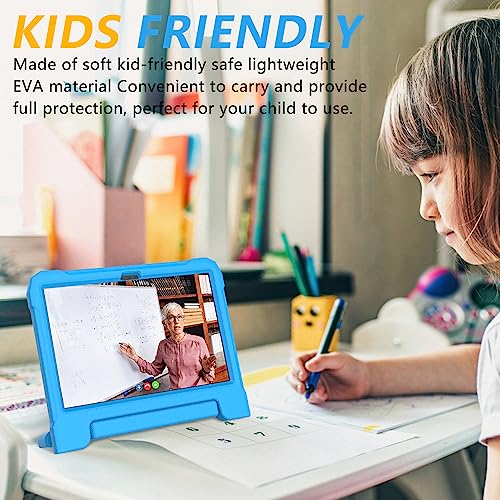 New Amazon Kindle Fire Max 11 Kids Tablet Case (13th Gen, 2023 Released), DJ&RPPQ Lightweight Shockproof Cover Built-in Screen Protector with Handle Stand for Kindle Fire Max 11 Tablet - Blue