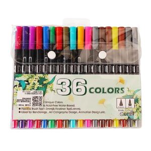 watercolour brush pen set, professional soft dual tip paint marker set for adult coloring books drawing calligraphy