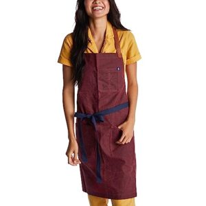 hedley & bennett napa valley waxman apron - 100% cotton, 12.05 oz waxed canvas apron with pockets & adjustable leather strap for grilling, baking, bbq, cooking - professional chef apron