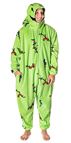 Bioworld The Nightmare Before Christmas Adult Oogie Boogie Costume Kigurumi Union Suit Pajama Outfit Green